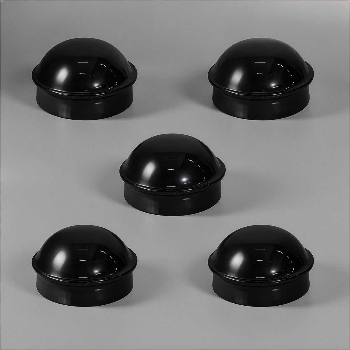 Tapa de poste externa redonda de domo negro de 2-3/8", tapa de poste terminal para tubo de 2-3/8" de diámetro exterior, varias opciones