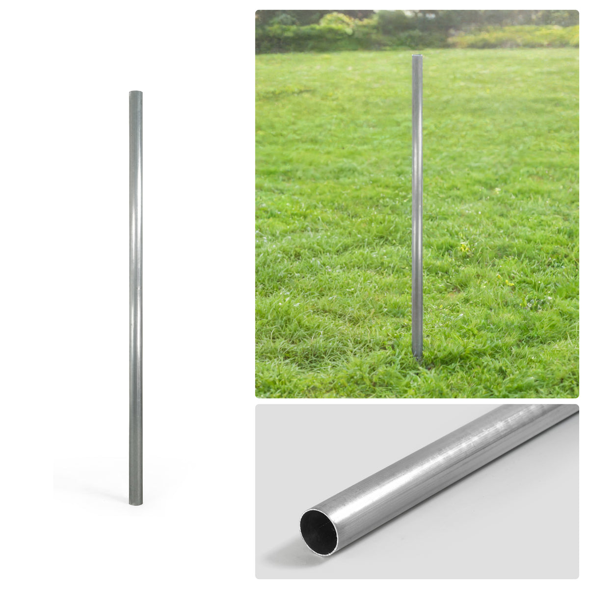 6/7/8 FT Galvanized Chain Link Fence Line Round Post, Line Post with 1-7/8” Outside Diameter, Multi-options