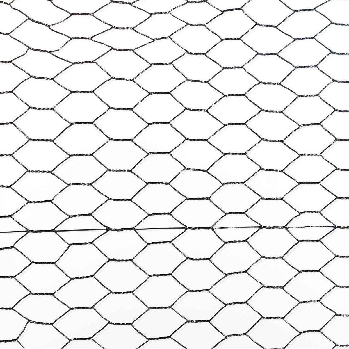 20 Gauge Black Vinyl Coated Poultry Hex Netting with 1 inch Mesh