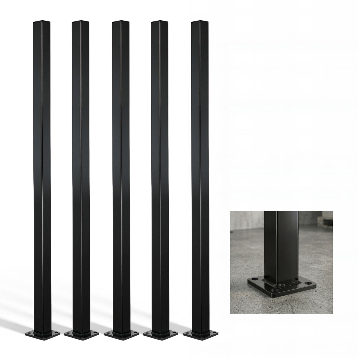16 Gauge Metal Fence Post with Flange, Decorative Garden Flange Post, Multiple Options
