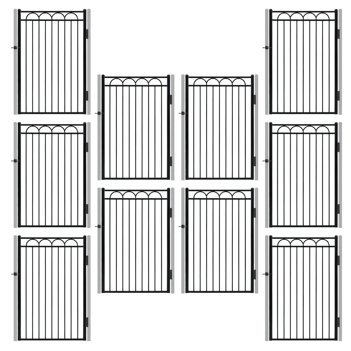Puerta de valla decorativa de arco resistente de 1.83 m de alto x 1.22 m de ancho con accesorio de cerradura, varias opciones