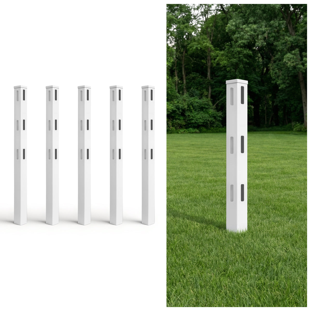 6ft Vinyl Ranch Line Post with Cap, Multiple Options