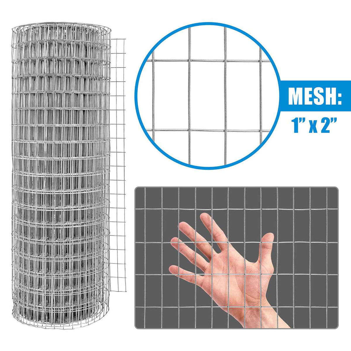 14 Gauge Galvanized Welded Wire 3 ft. x 50 ft. Mesh 1 inch x 2 inch