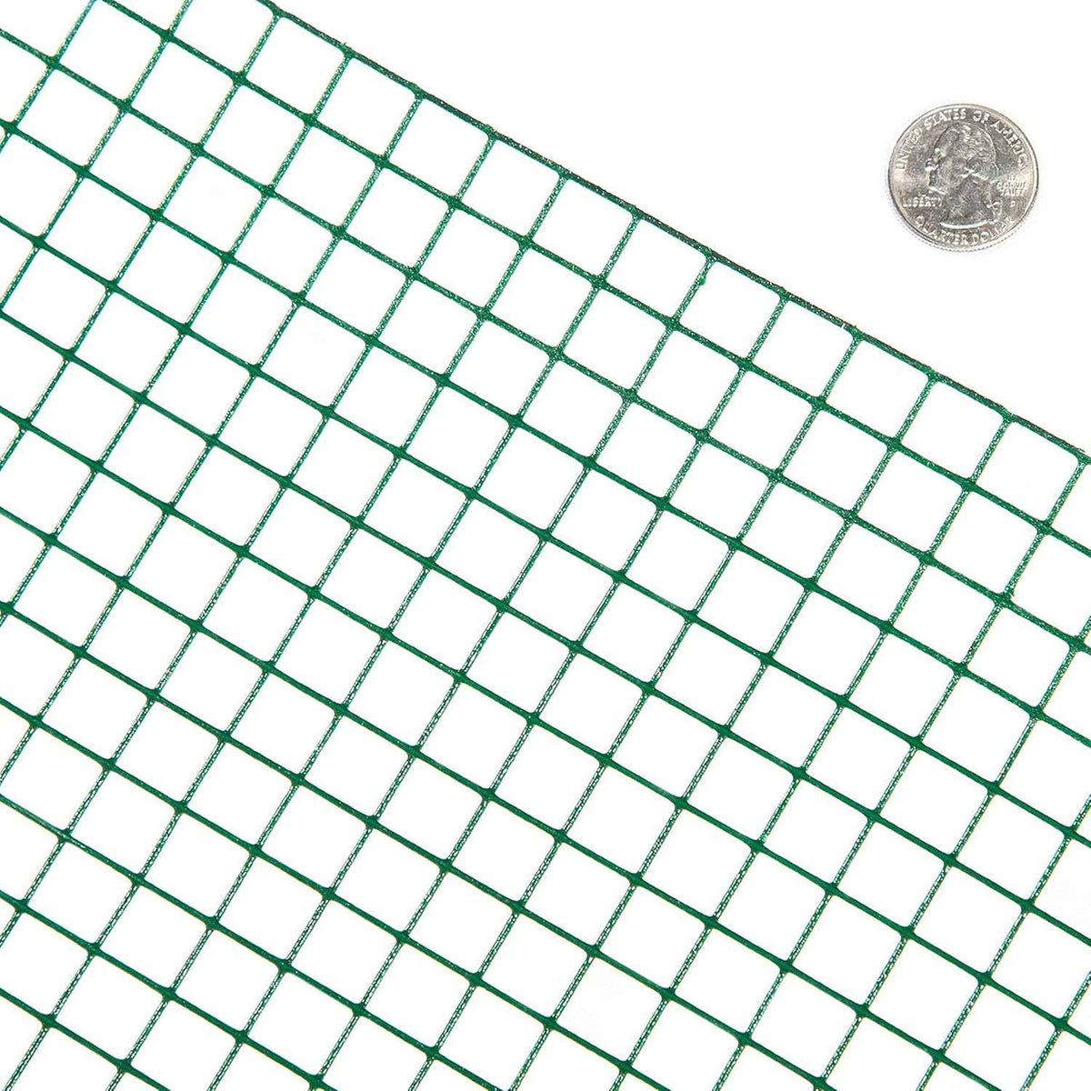 19 Gauge 24" x 96" Green Vinyl Coated 1/2 Hardware Cloth