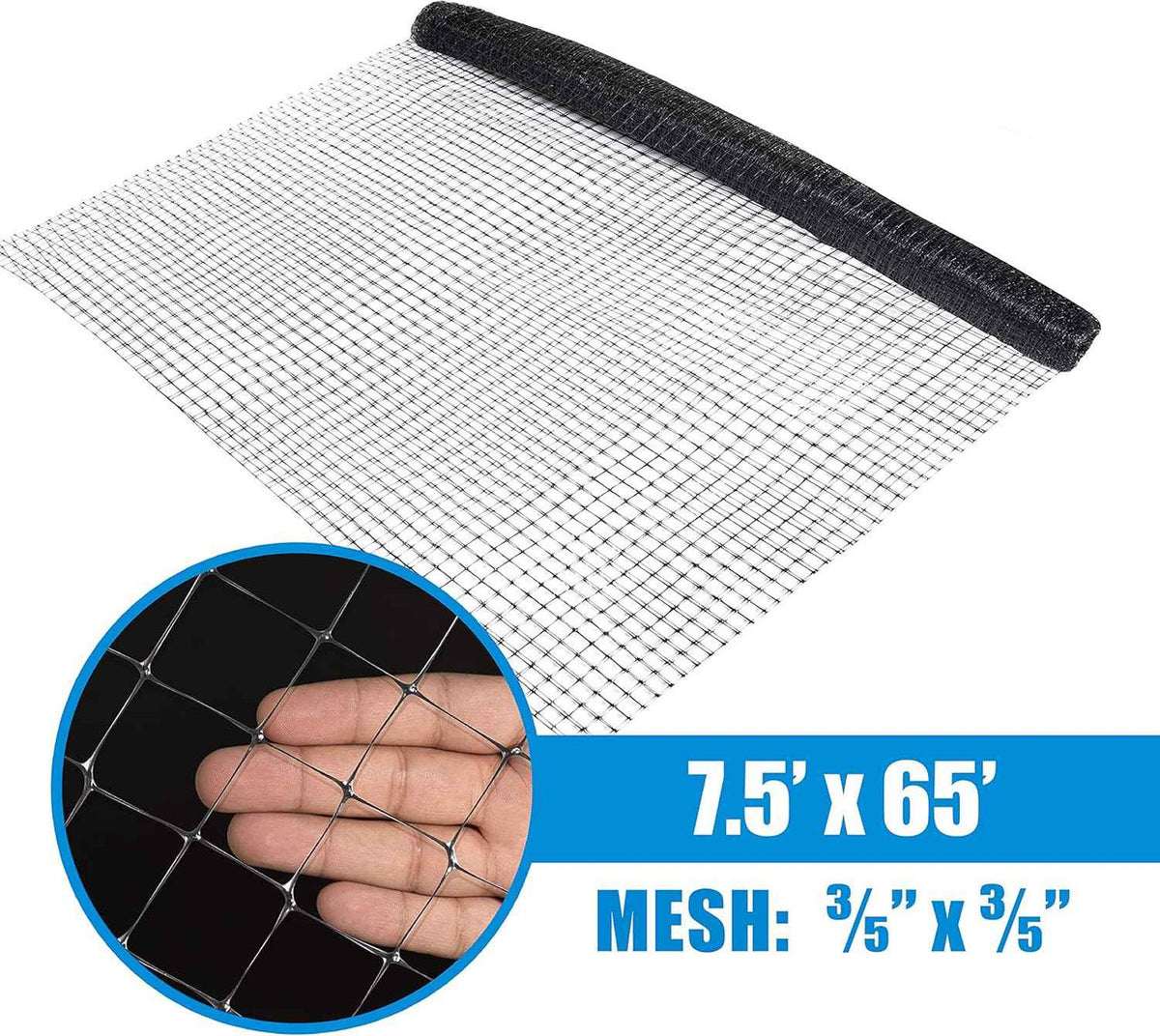 7.5 ft. x 65 ft. Garden & Plant Protective Netting with 3/5" Mesh