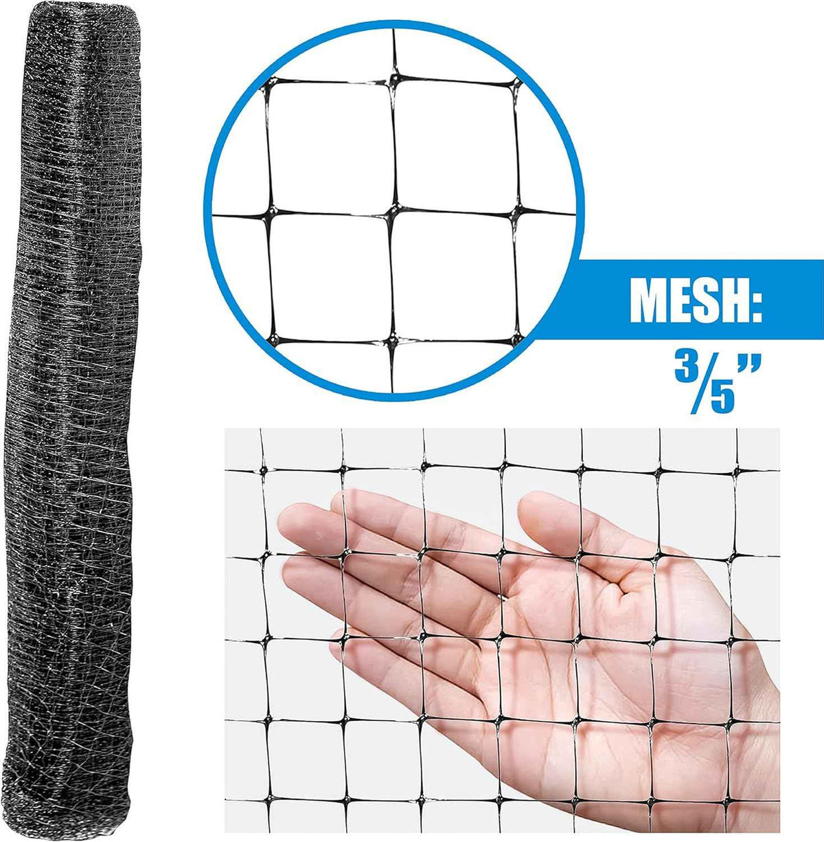 7.5 ft. x 65 ft. Garden & Plant Protective Netting with 3/5" Mesh