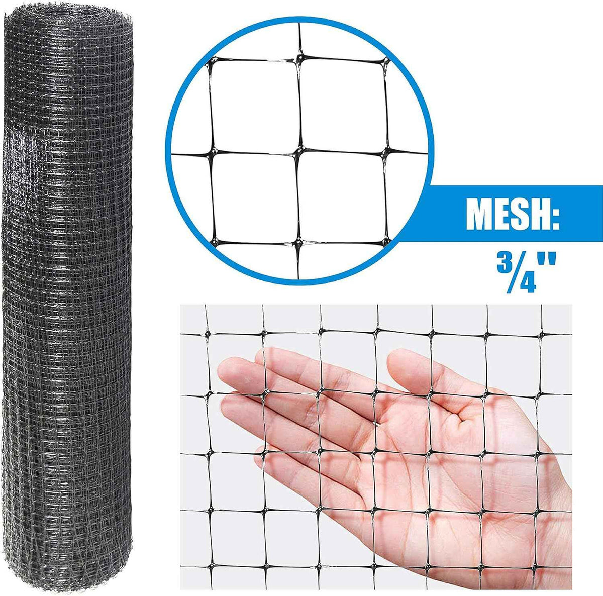 7 ft. x 100 ft. Garden & Plant Protective Netting with 3/4" Mesh