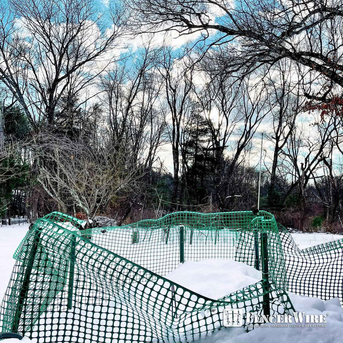 4 ft. x 100 ft. Outdoor Green Plastic Snow Fence with Opening Mesh Size 1.6" x 1.6"