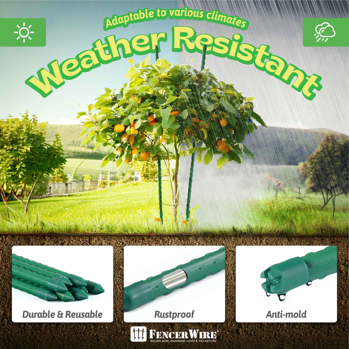 25 Pack Durable Metal Plant Supports Garden Stakes,6ft, 7ft