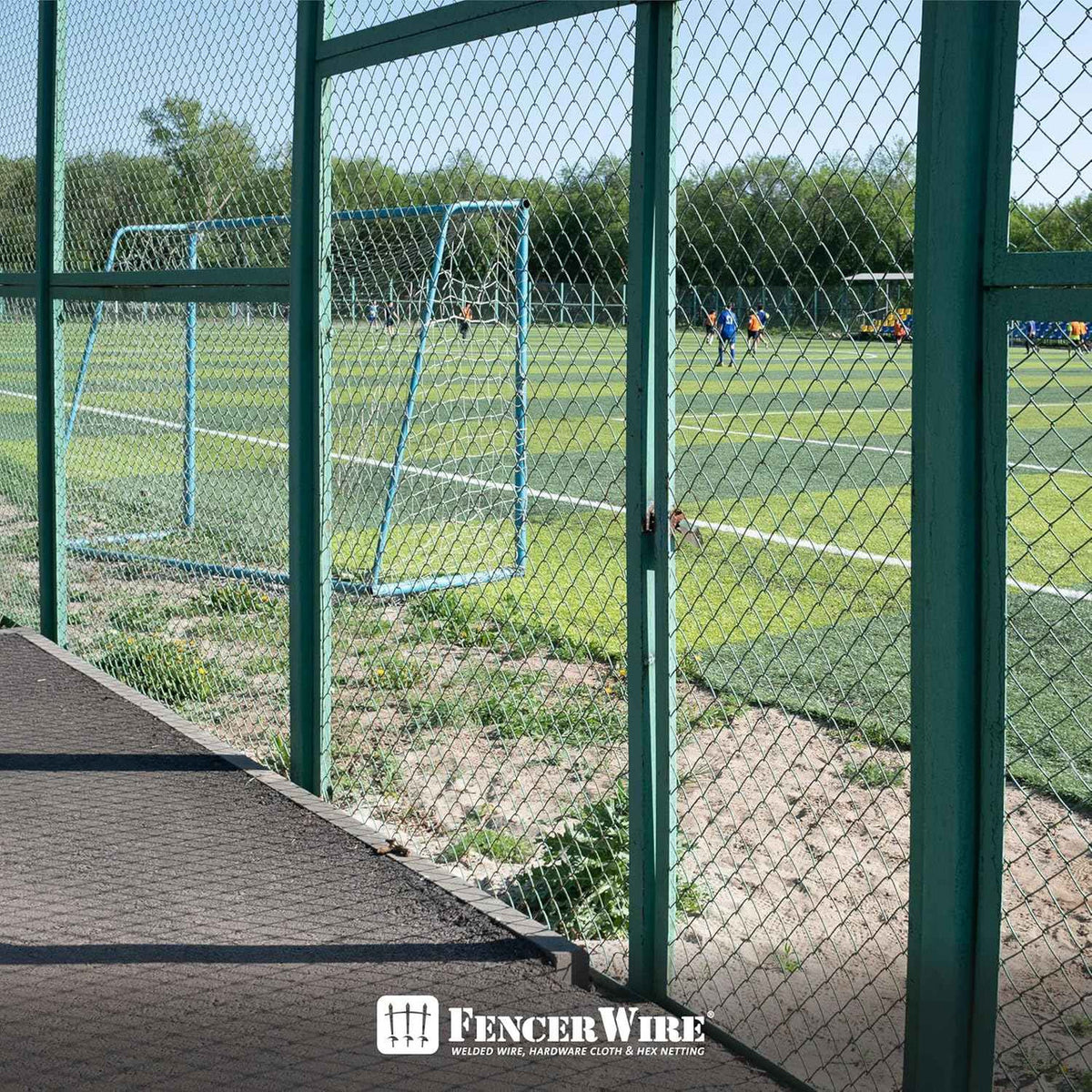 9 Gauge Green Vinyl Coated Galvanized Steel Chain Link Fence Fabric, Diamond Mesh Size 2-3/8 Inch, Multiple Options