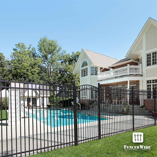 4FT Height X 5FT Width Heavy Duty Arched Decorative Fence Gate with Lock Attachment, Multiple Options