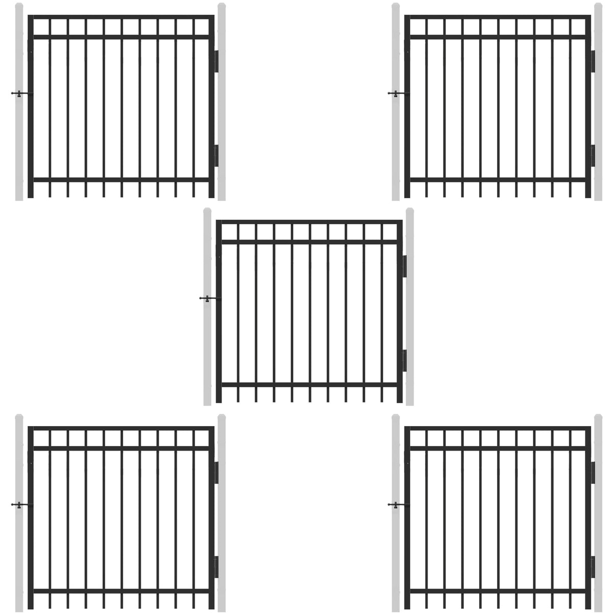 4 pies de alto x 4 pies de ancho, verja de cerca resistente con parte superior plana y accesorio de cerradura, varias opciones