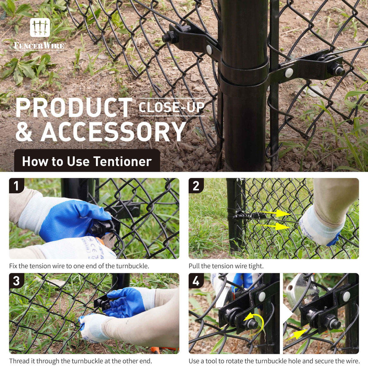 Green Chain Link Wire Tensioner, Fencing Wire Tightener, Wire Tensioner Tool, Galvanized Wire Strainer, Multi-options