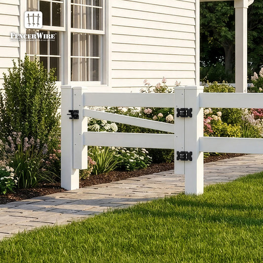 Vinyl Ranch Gate Post with Aluminum Core and Post Cap, Multiple Options