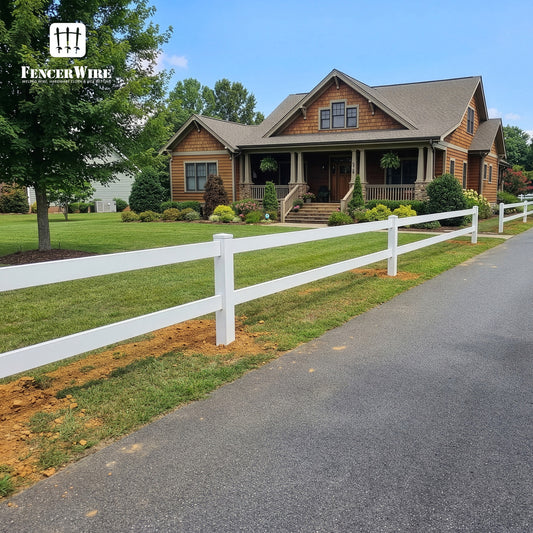 5ft Vinyl Ranch End Post with Cap, Multiple Options