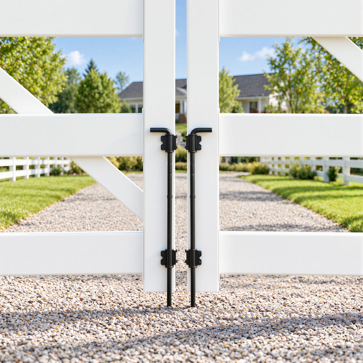 24" Heavy Duty Steel Cane Bolt Gate Drop Rod for Wood, Vinyl & Metal Fences