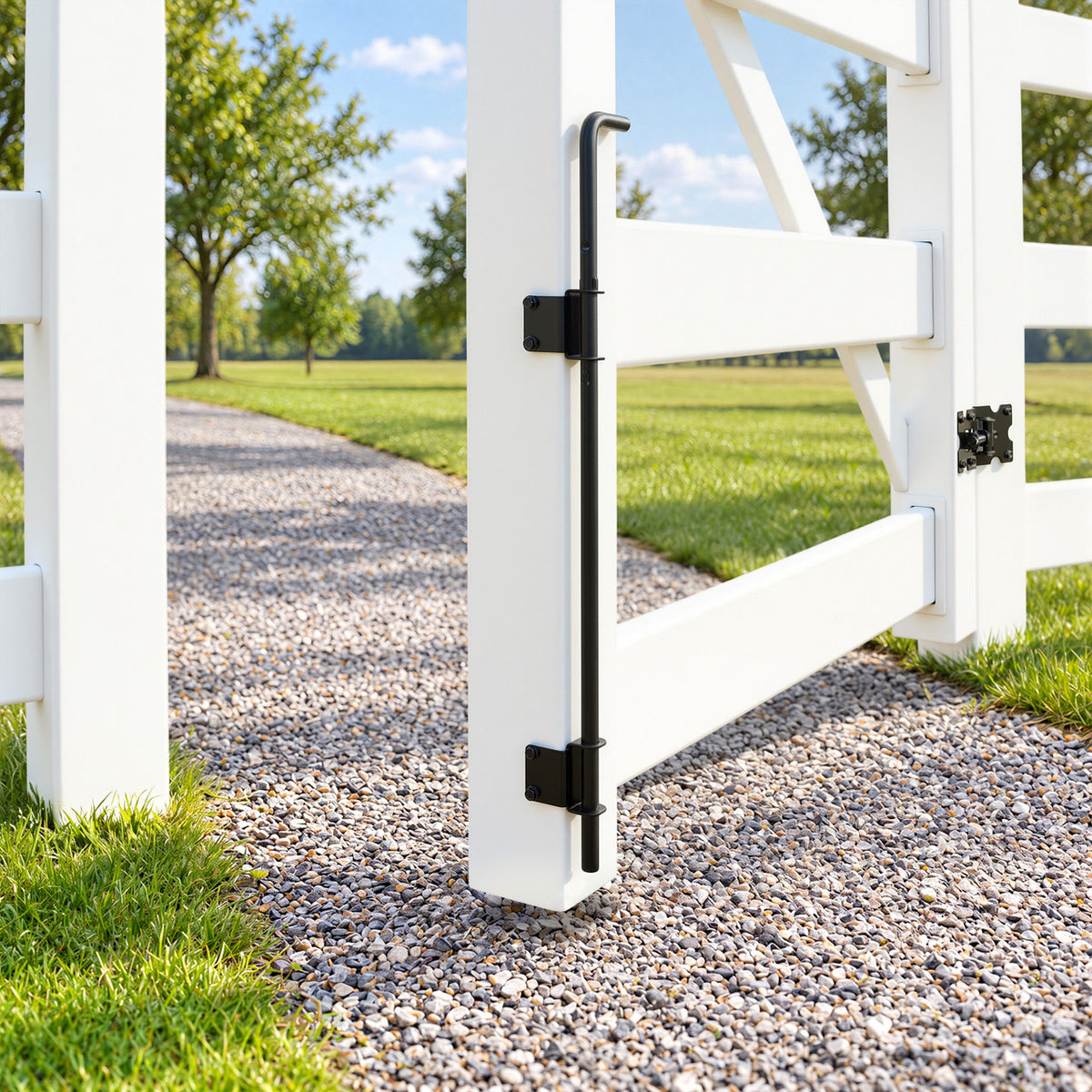 24" Heavy Duty Steel Cane Bolt Gate Drop Rod for Wood, Vinyl & Metal Fences