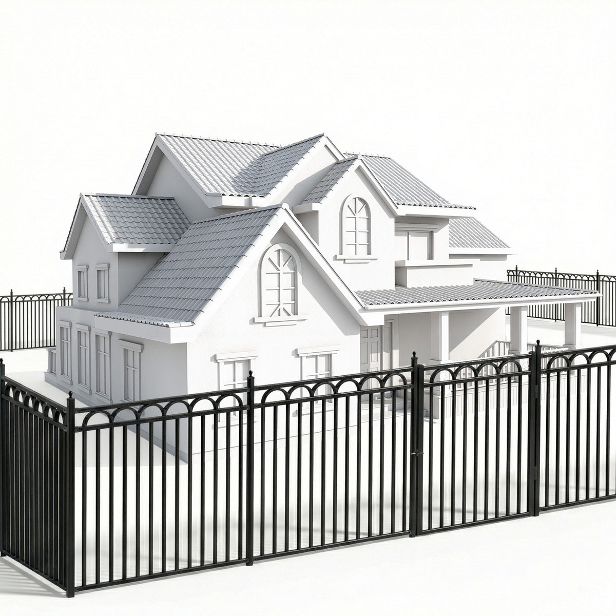 Heavy Duty Arc Fence Barrier Kit with 6FT Height X 5FT Width Panels, Arc Gate, Posts & Connectors, Multi-options