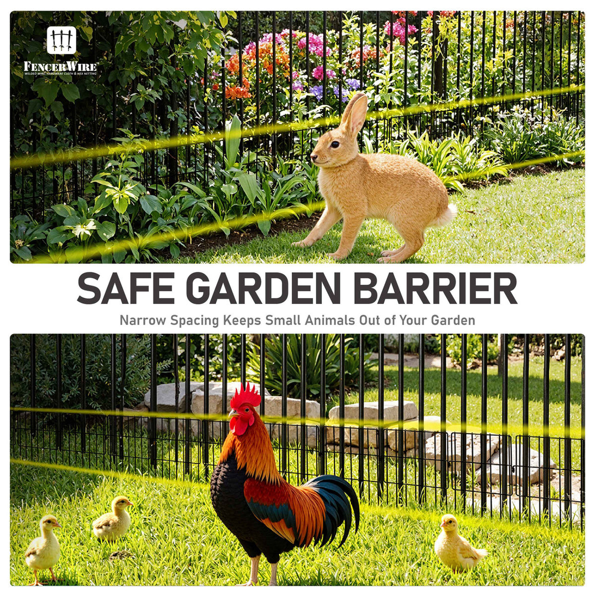 Garden Animal Barrier Fences, Outdoor Deterrent for Yard Patio, Anti Dig Pet Guard for Dogs, 16"H x 12"W No Digging Garden Panels, Under Fence Barrier with 1.5" Gap, Multiple Options