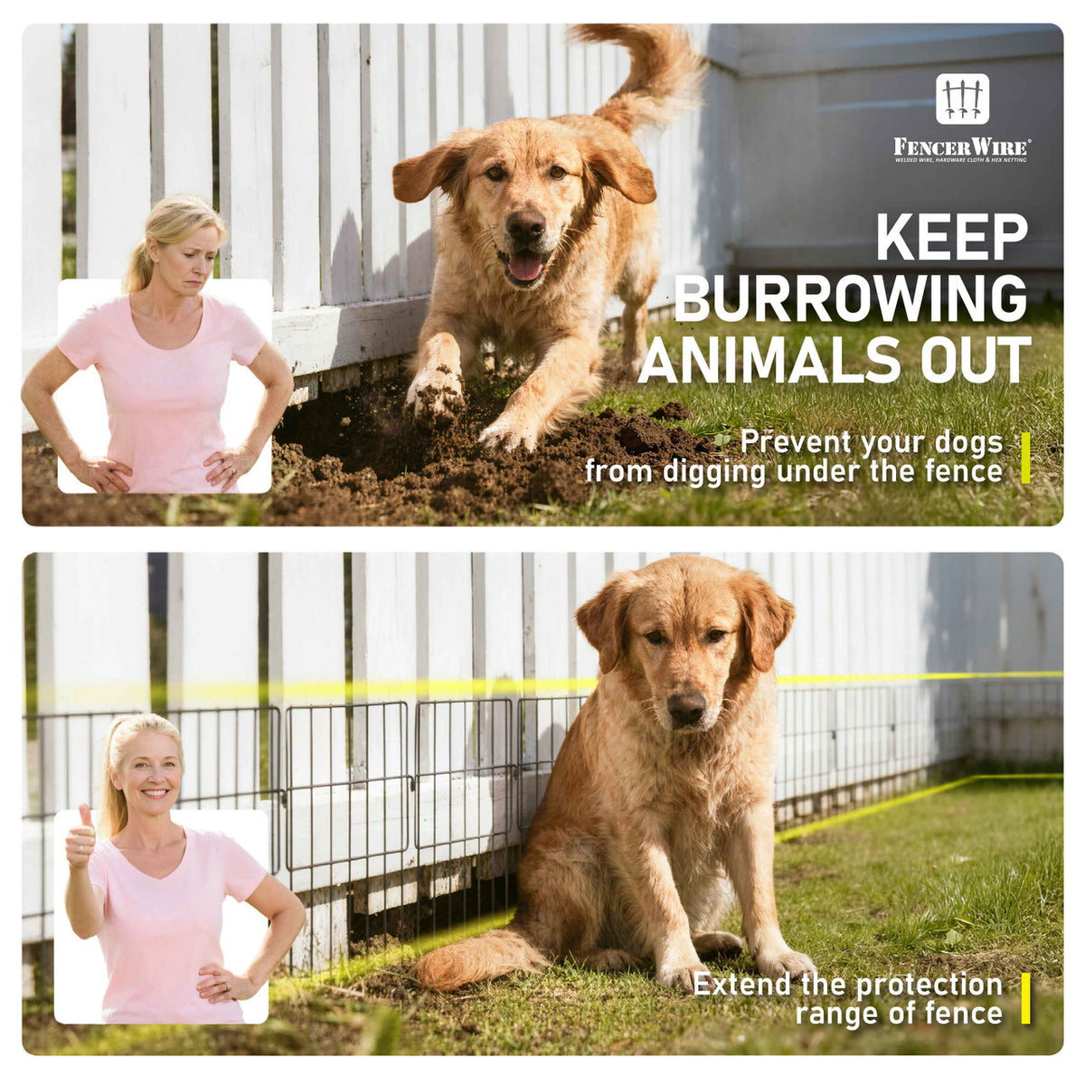Garden Animal Barrier Fences, Outdoor Deterrent for Yard Patio, Anti Dig Pet Guard for Dogs, 16"H x 12"W No Digging Garden Panels, Under Fence Barrier with 1.5" Gap, Multiple Options