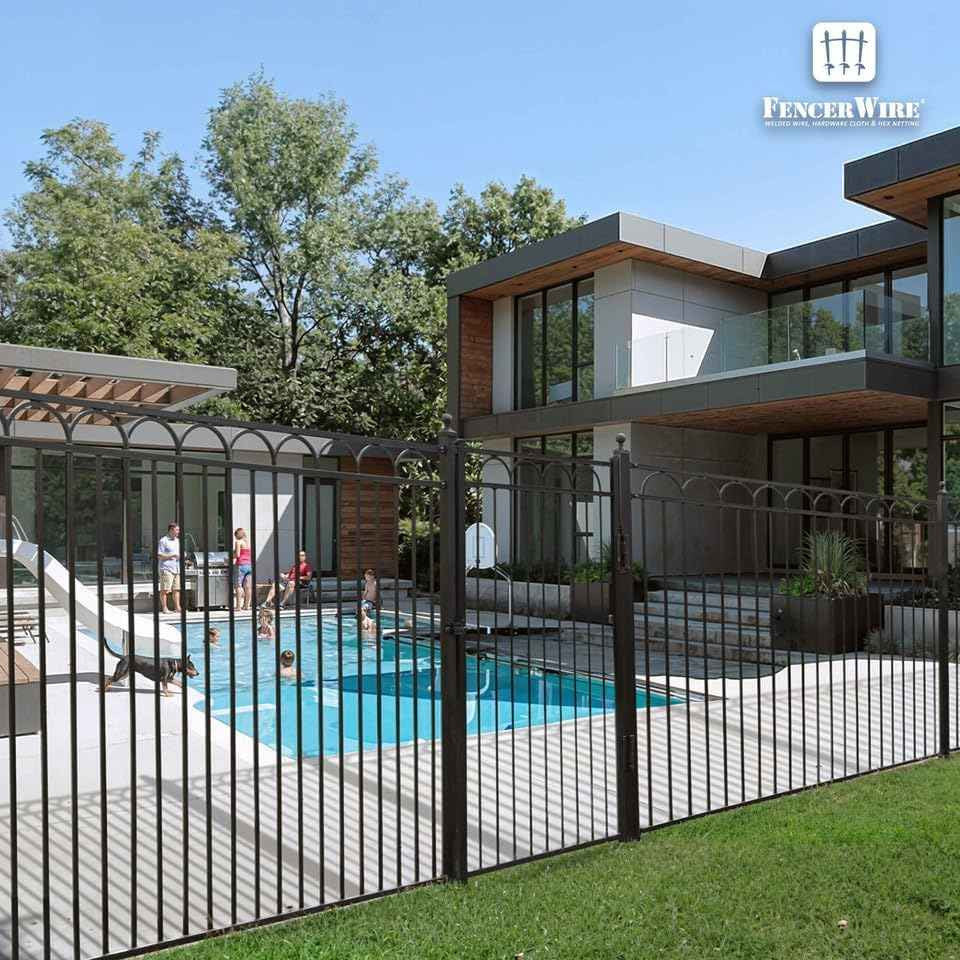 Heavy Duty Arc Fence Barrier Kit with 4FT Height X 8FT Width Panels, Arc Gate, Posts & Connectors, Multi-options