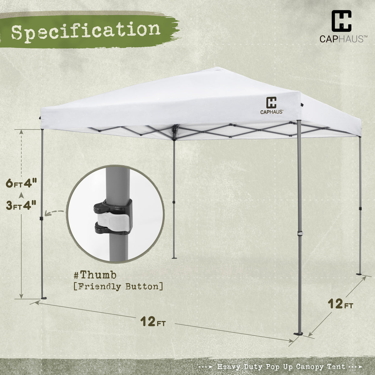 12 ft. x 12 ft. Patented One-Push Pop Up Outdoor Canopy Tent, 3 Color Available