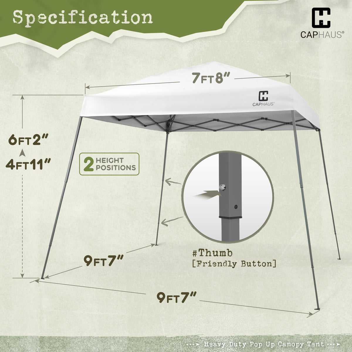 8ft. x 8ft Top Heavy-Duty Commercial Grade Pop Up Canopy Tent with Slant Legs, 3 Color Available
