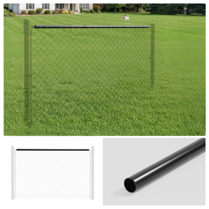 Tubo Superior para Cercas de 10 Pés de Comprimento e 1-5/8" de Diâmetro, Tubo Galvanizado com Pintura Eletrostática Preta para Cerca de Alambrado, Múltiplas Opções