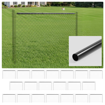 Tubo Superior para Cercas de 10 Pés de Comprimento e 1-5/8" de Diâmetro, Tubo Galvanizado com Pintura Eletrostática Preta para Cerca de Alambrado, Múltiplas Opções