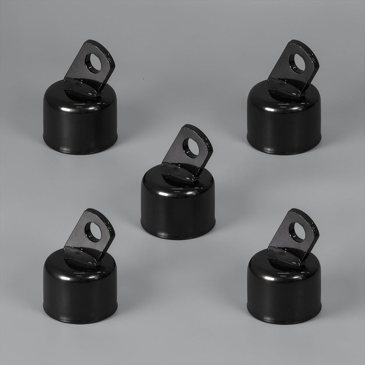 Terminal de Gradil Superior Preto de 1-5/8", Tampa de Terminal para Tubo com Diâmetro Externo de 1-5/8", Múltiplas Opções