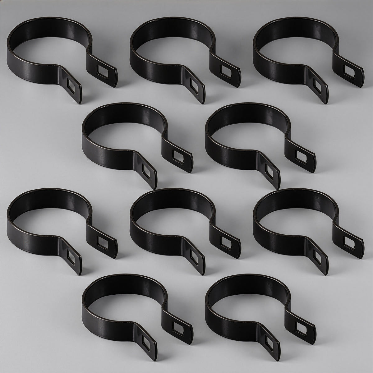 Black Galvanized Brace Band for 2-3/8" Outside Diameter Post with Bolt & Nut, Multi-options