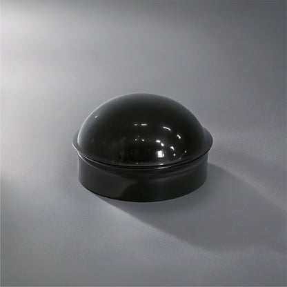 Black 2-3/8" Round Dome External Post Cap, Terminal Post Cap for 2-3/8" Outside Diameter Pipe, Multi-options