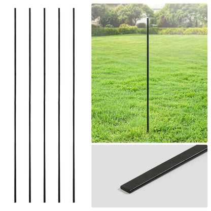 Barra de tensión galvanizada negra de 4/5/6 pies, barra plana de 48/60/72 pulgadas para piezas de cerca de malla ciclónica de 4'/5'/6', múltiples opciones