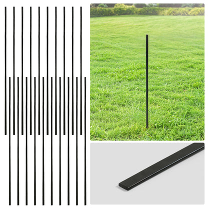 Barra de tensión galvanizada negra de 4/5/6 pies, barra plana de 48/60/72 pulgadas para piezas de cerca de malla ciclónica de 4'/5'/6', múltiples opciones