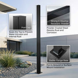 16 Gauge Metal Fence Post with Flange, Decorative Garden Flange Post, Multiple Options