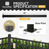 16 Gauge Metal Fence Post with Flange, Decorative Garden Flange Post, Multiple Options