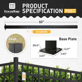16 Gauge Metal Fence Post with Flange, Decorative Garden Flange Post, Multiple Options