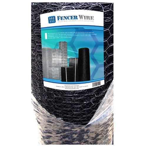 16 Gauge Black Vinyl Coated Hex / Poultry Netting Mesh 1.5" (3 ft. x 150 ft.)