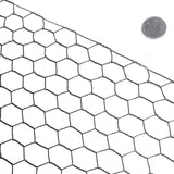 16 Gauge Black Vinyl Coated Hex / Poultry Netting Mesh 1.5" (4 ft. x 150 ft.)
