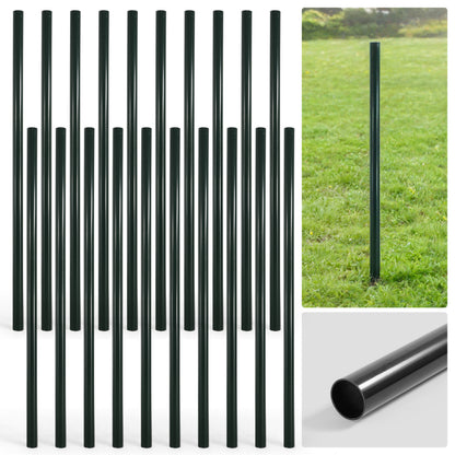 6/7/8 FT Black Chain Link Fence Terminal Post, Terminal Post with 2-3/8” Outside Diameter, Multi-options