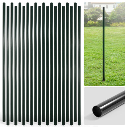 6/7/8 FT Black Chain Link Fence Terminal Post, Terminal Post with 2-3/8” Outside Diameter, Multi-options