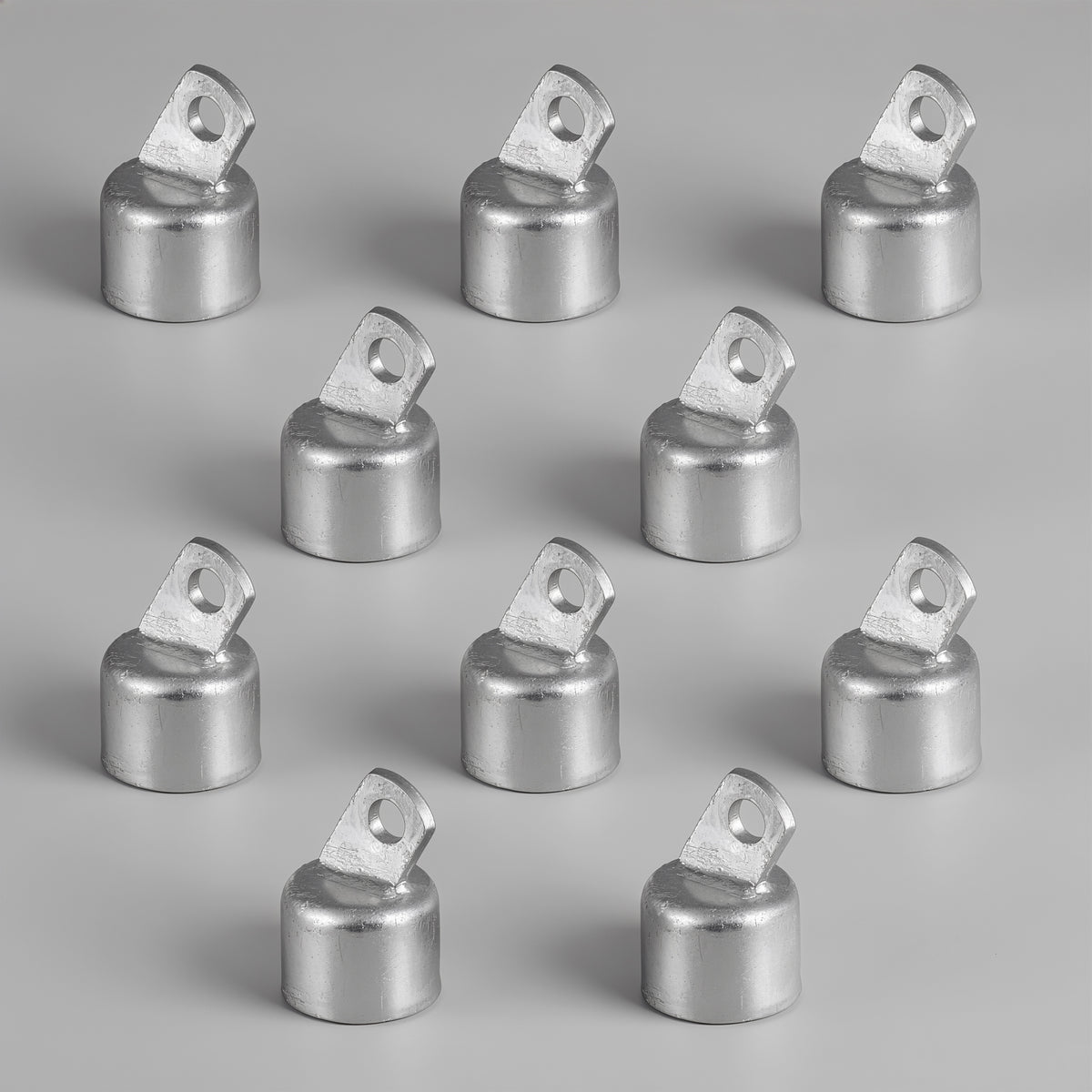 Terminal de Gradil Superior Galvanizado Prateado de 1-5/8", Tampa de Terminal de Gradil para Tubo com 1-5/8" de Diâmetro Externo, Múltiplas opções