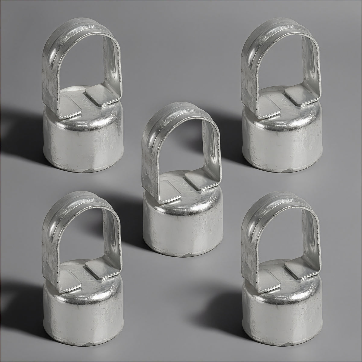Tapa para poste de riel superior de eslabones de cadena galvanizada plateada, uso para poste de 1-7/8" de diámetro exterior y riel superior de 1-5/8", múltiples opciones