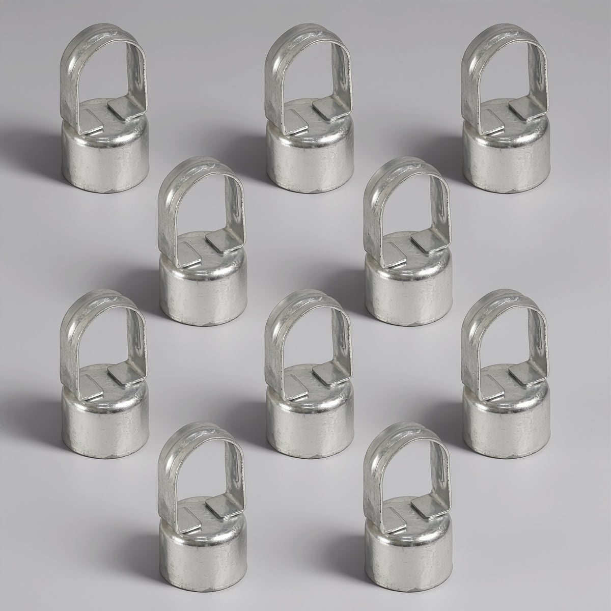 Tapa para poste de riel superior de eslabones de cadena galvanizada plateada, uso para poste de 1-7/8" de diámetro exterior y riel superior de 1-5/8", múltiples opciones