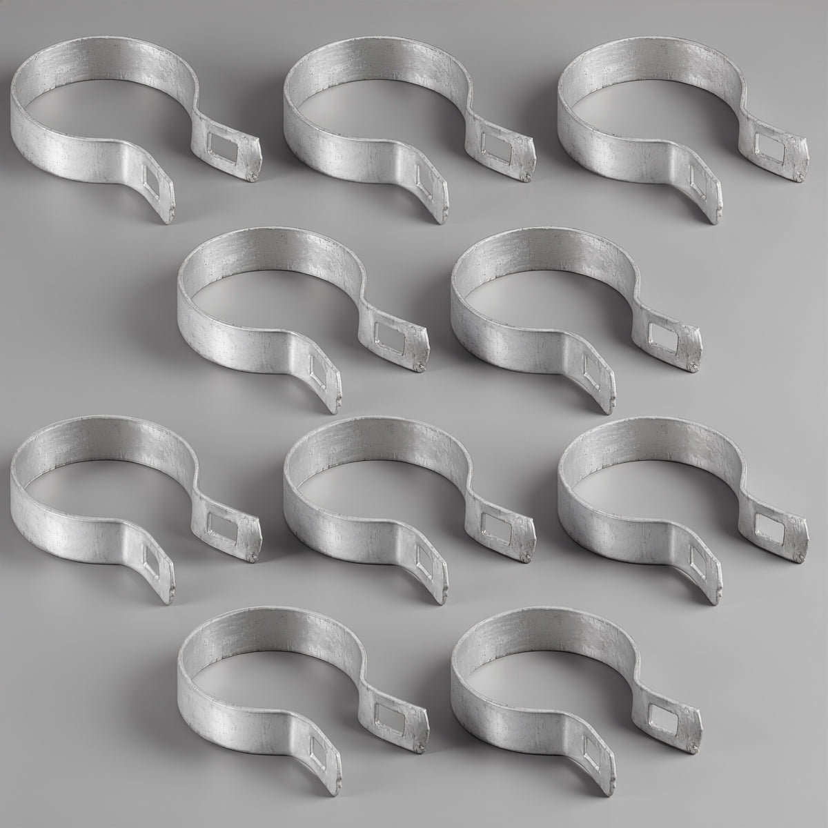 Silver Galvanized Brace Band for 2-3/8" Outside Diameter Post with Bolt & Nut, Multi-options