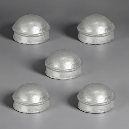 Silver 2-3/8" Round Dome External Post Cap, Terminal Post Cap for 2-3/8" Outside Diameter Pipe, Multi-options