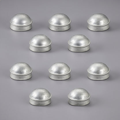 Silver 2-3/8" Round Dome External Post Cap, Terminal Post Cap for 2-3/8" Outside Diameter Pipe, Multi-options