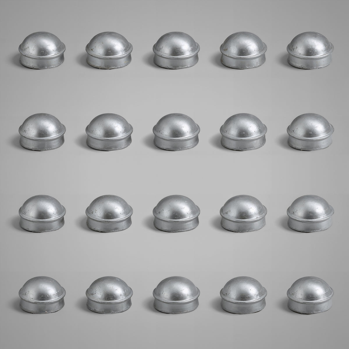 Silver 2-3/8" Round Dome External Post Cap, Terminal Post Cap for 2-3/8" Outside Diameter Pipe, Multi-options
