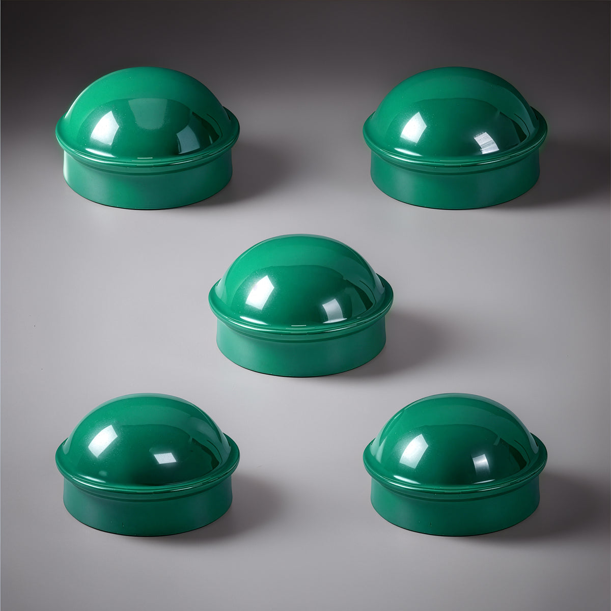 Green 2-3/8" Round Dome External Post Cap, Terminal Post Cap for 2-3/8" Outside Diameter Pipe, Multi-options