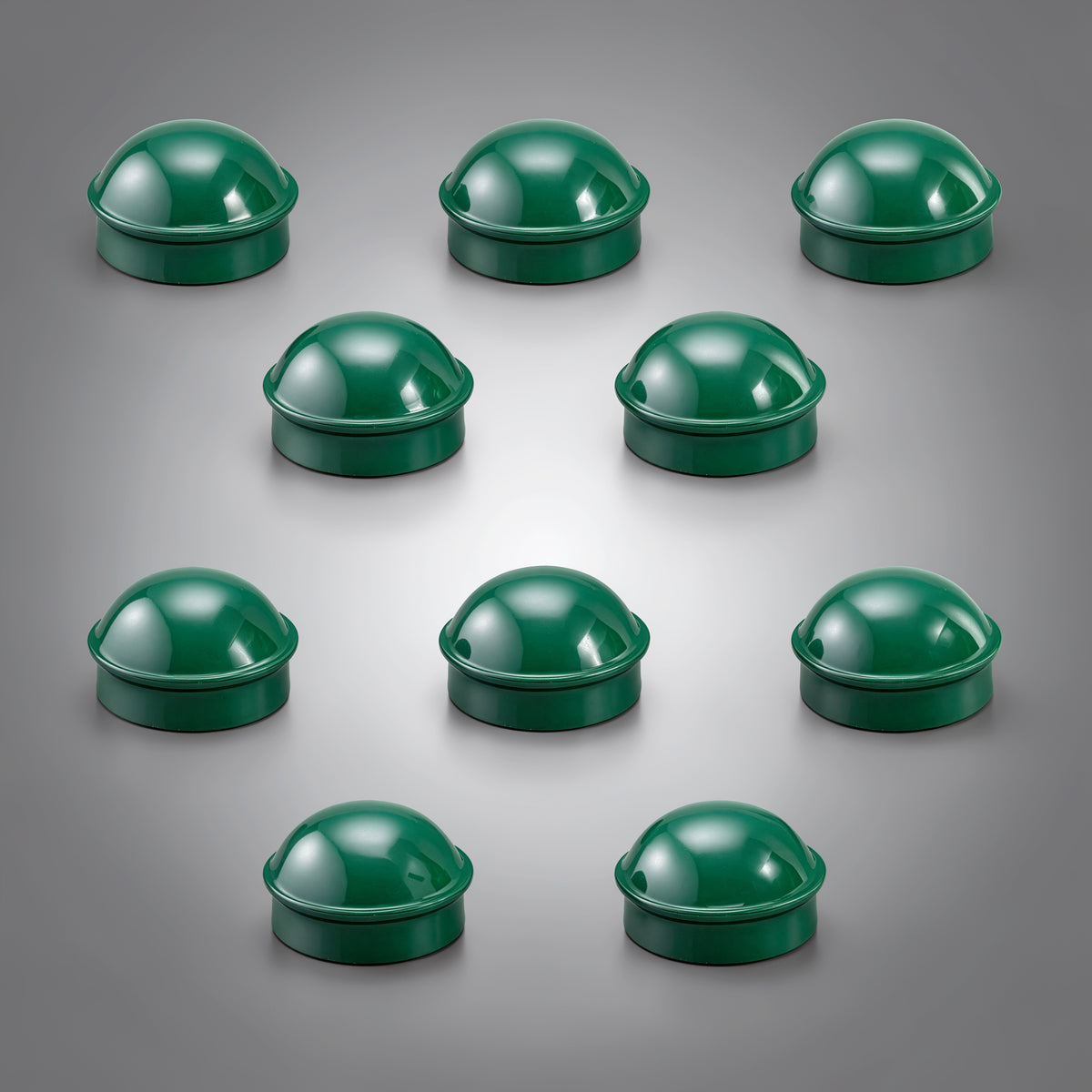 Green 2-3/8" Round Dome External Post Cap, Terminal Post Cap for 2-3/8" Outside Diameter Pipe, Multi-options